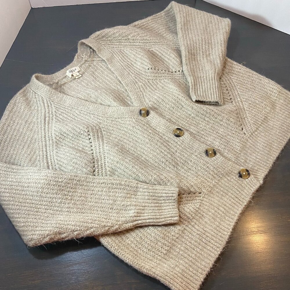 Style & Co Button Front Knit Cardigan – Size 1X – Taupe Beige